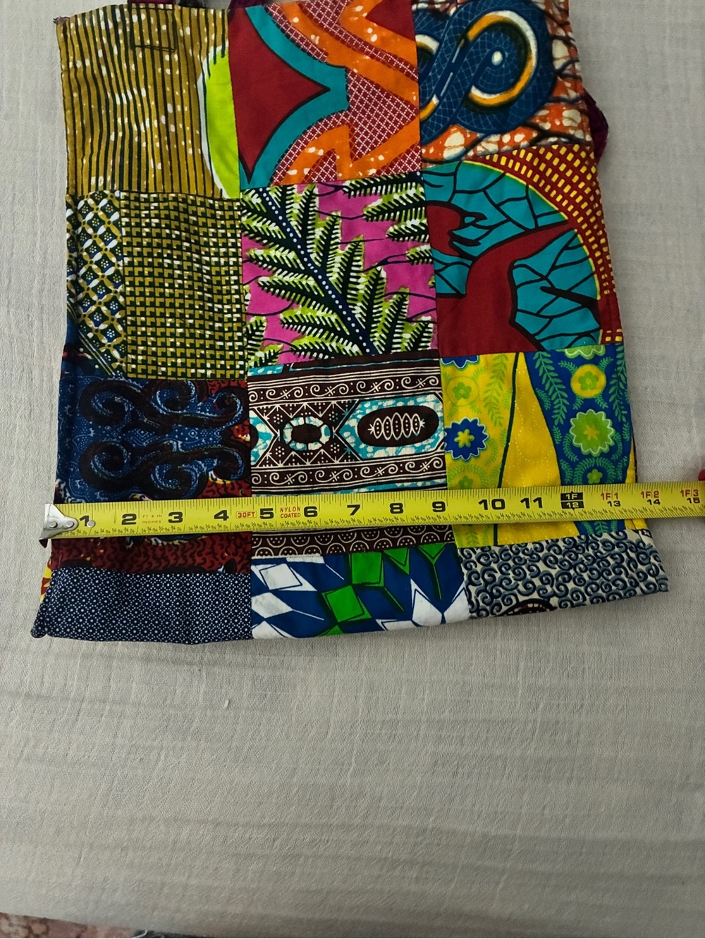 Gorgeous Boho Chic Unique Handmade Patchwork Vibrant Tote Bag, Like New - Picture 13 of 16